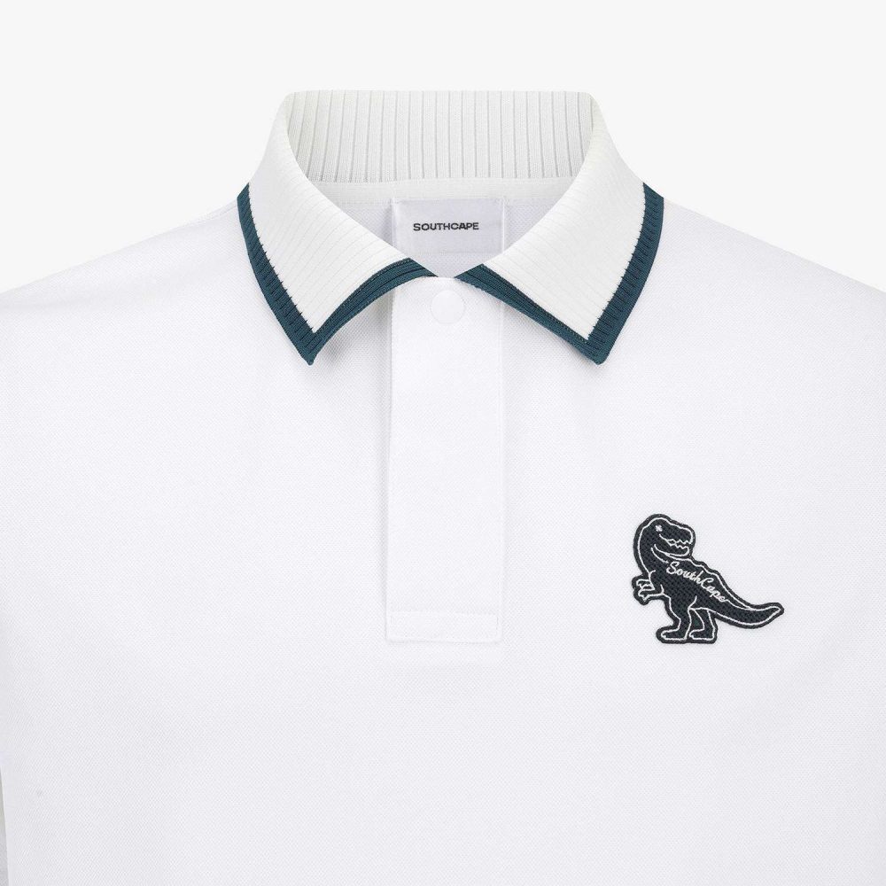 Buddy Contrast Line Collar T-Shirt_WT