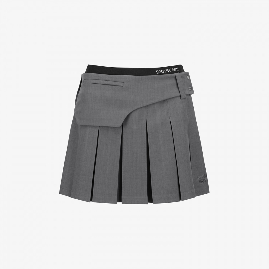 Belt Bag Pleated Skirt_ GY