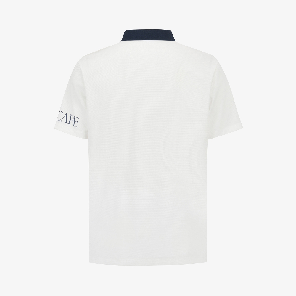 Sleeve Logo Contrast Collar T-Shirt_WT