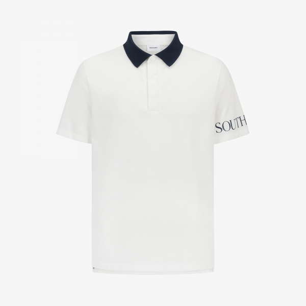 Sleeve Logo Contrast Collar T-Shirt_WT