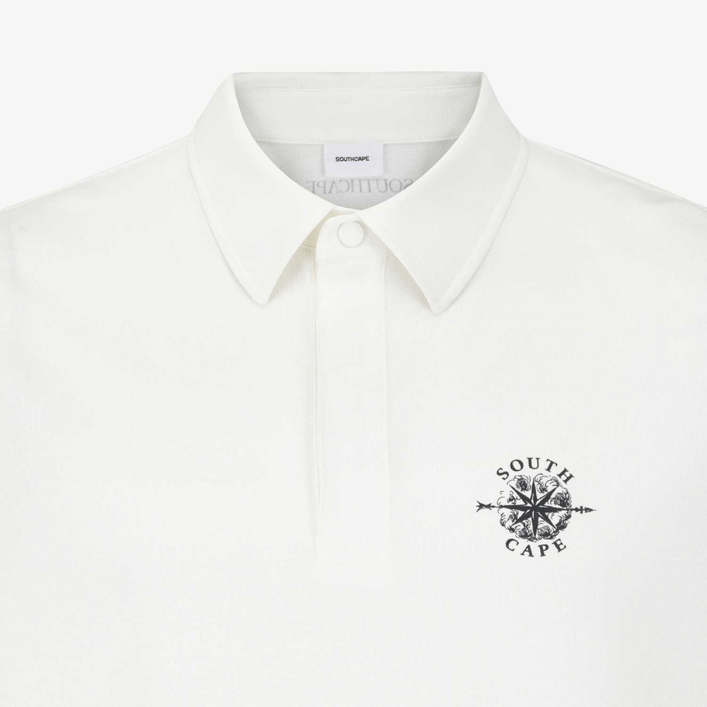 Southcross Logo Sleeve-Banded Collared T-Shirt_WT