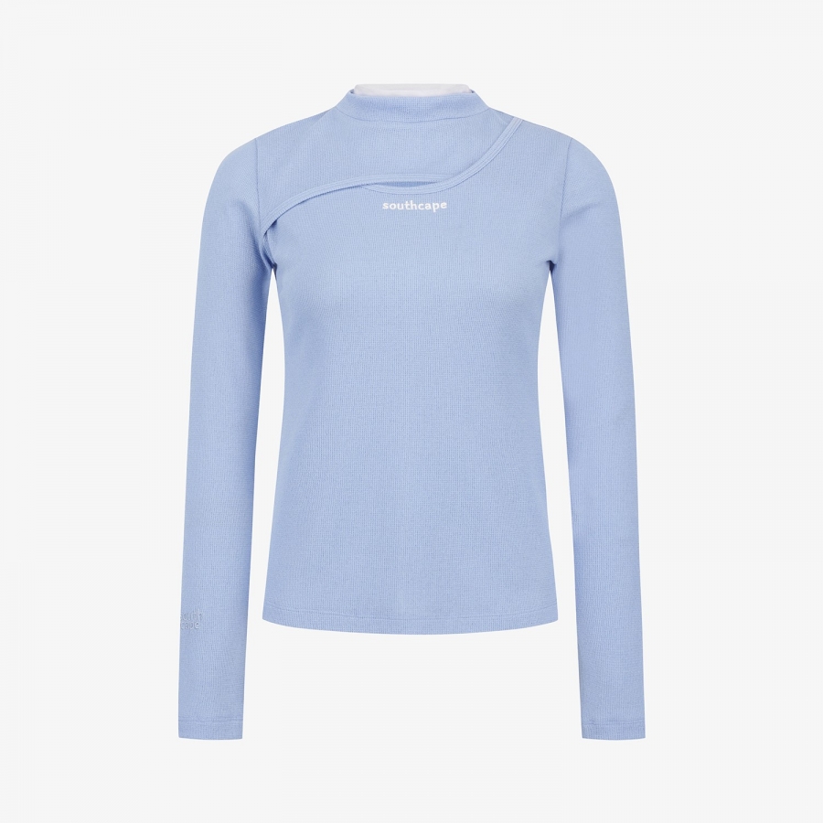 Waffle Texture Layered T-Shirt_BL