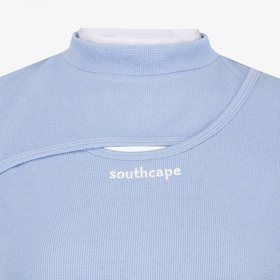 Waffle Texture Layered T-Shirt_BL