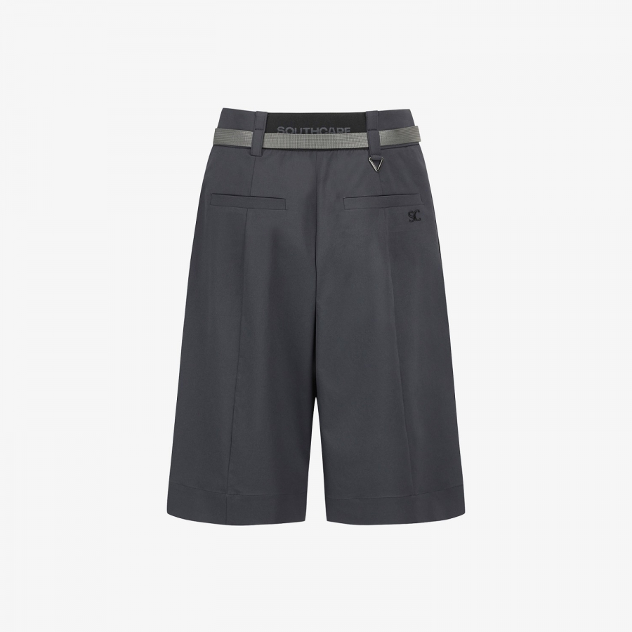 Belt-Point Bermuda Pants_BK