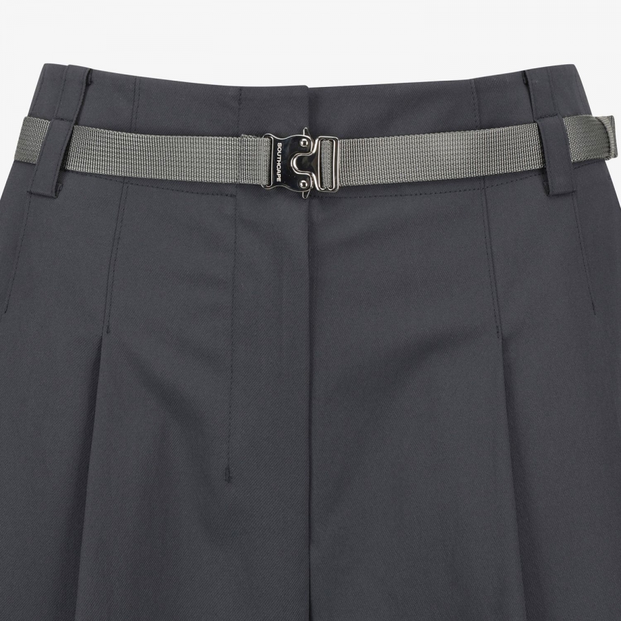 Belt-Point Bermuda Pants_BK