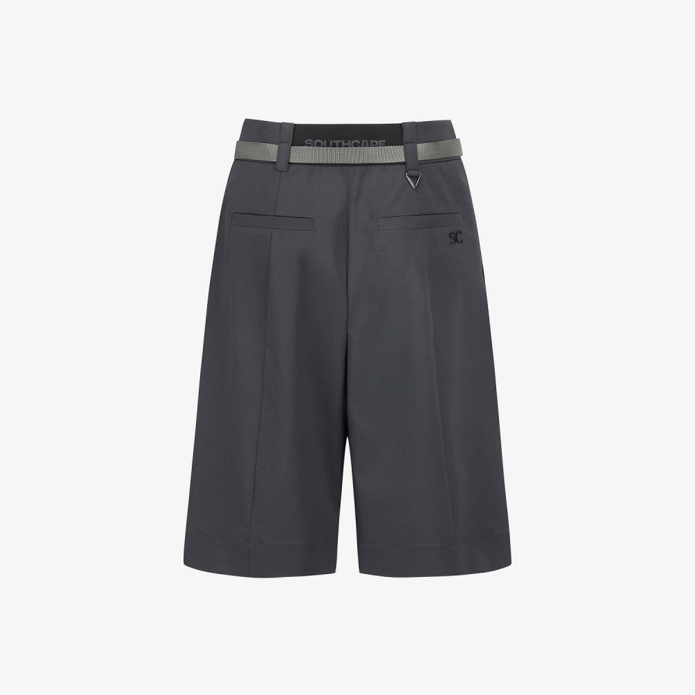 Belt-Point Bermuda Pants_BK