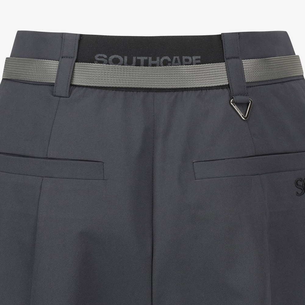 Belt-Point Bermuda Pants_BK