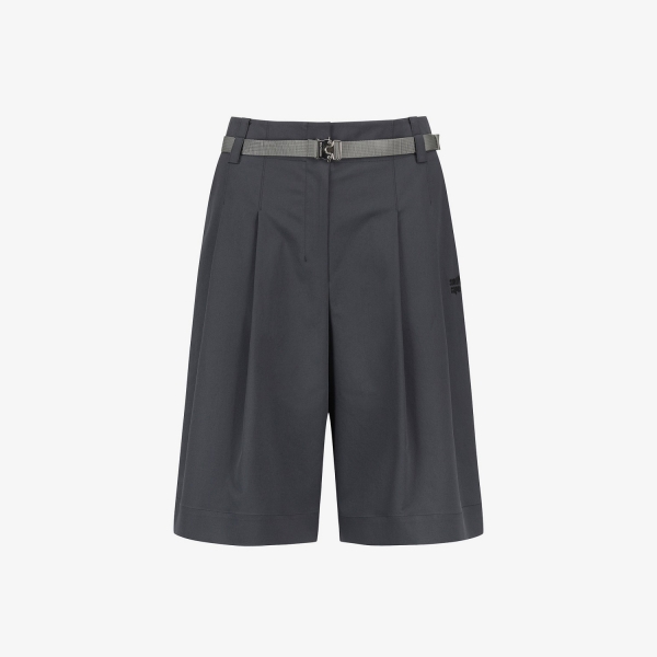 Belt-Point Bermuda Pants_BK
