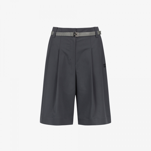 Belt-Point Bermuda Pants_BK