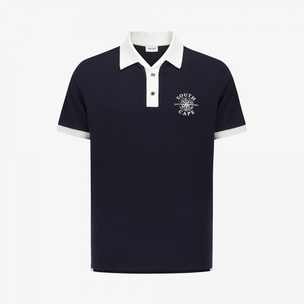 Contrast Collar Short-Sleeve T-Shirt_DA