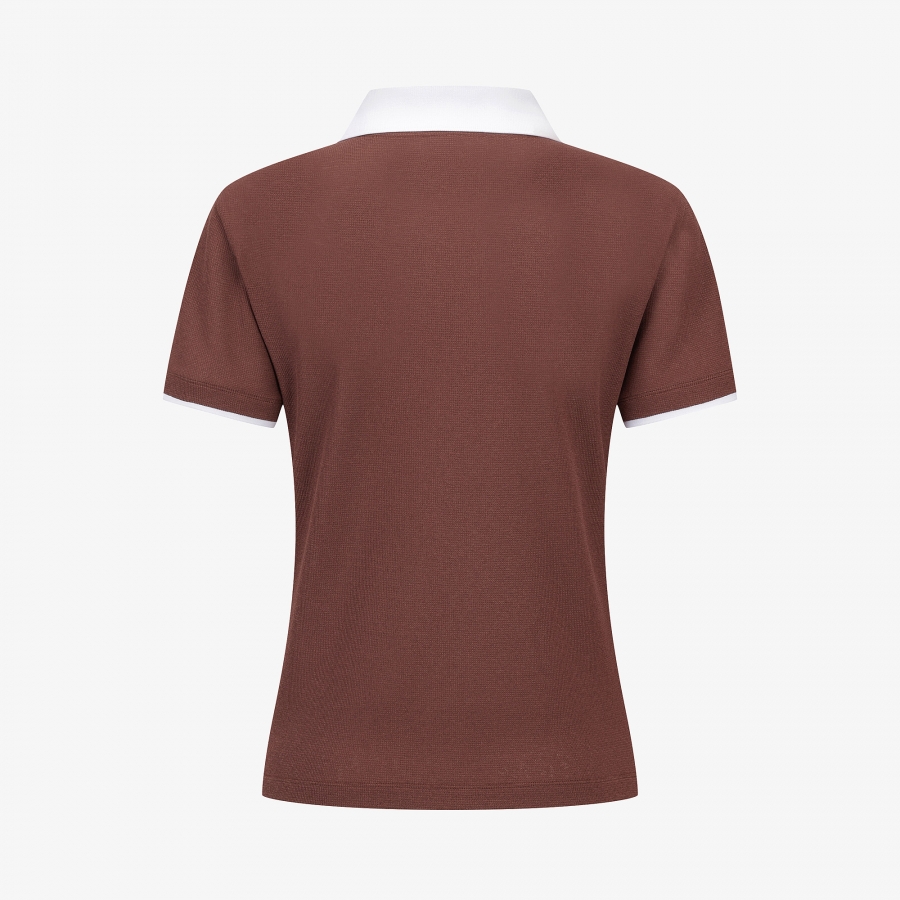 Knit-Like Collared Short-Sleeve T-Shirt_BR