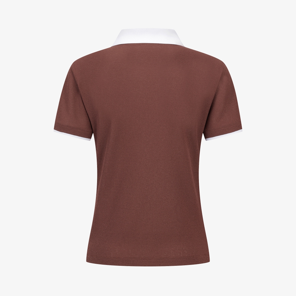 Knit-Like Collared Short-Sleeve T-Shirt_BR