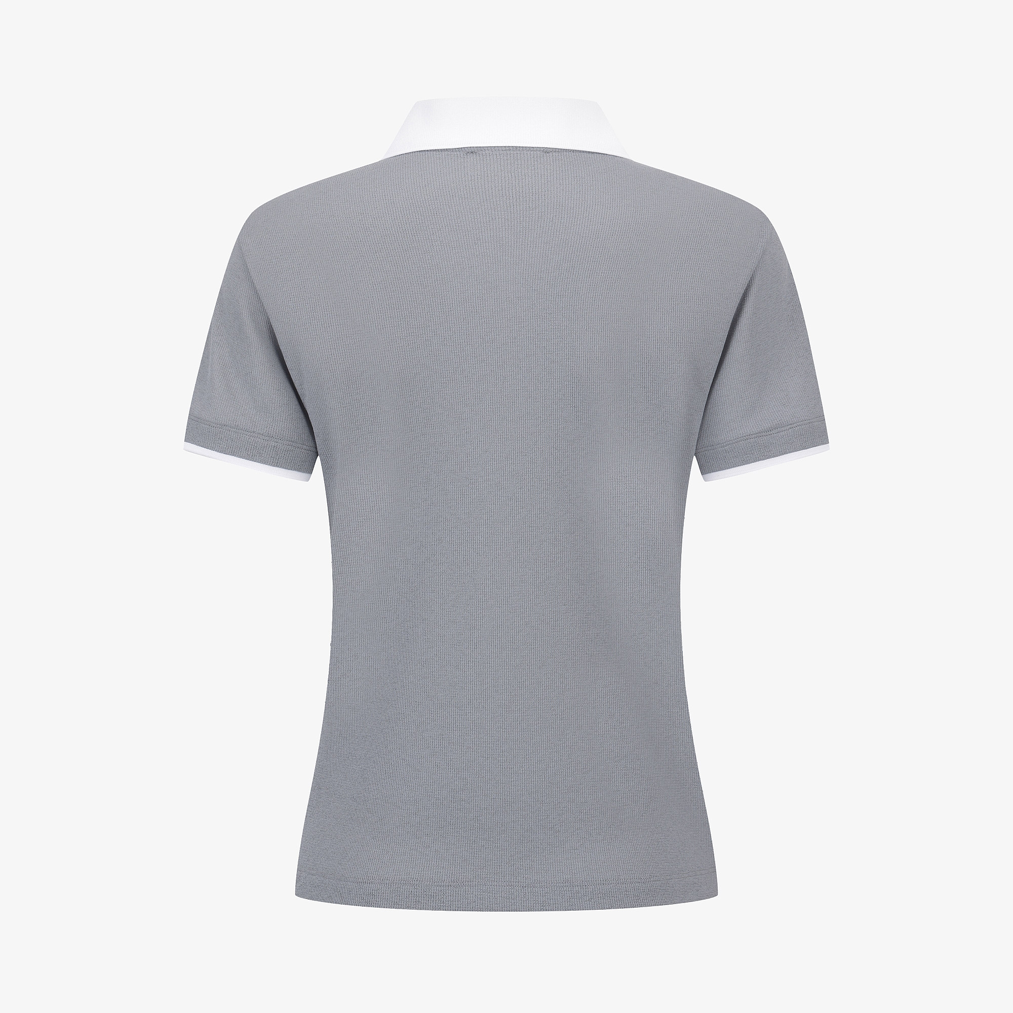 Knit-Like Collared Short-Sleeve T-Shirt_GY