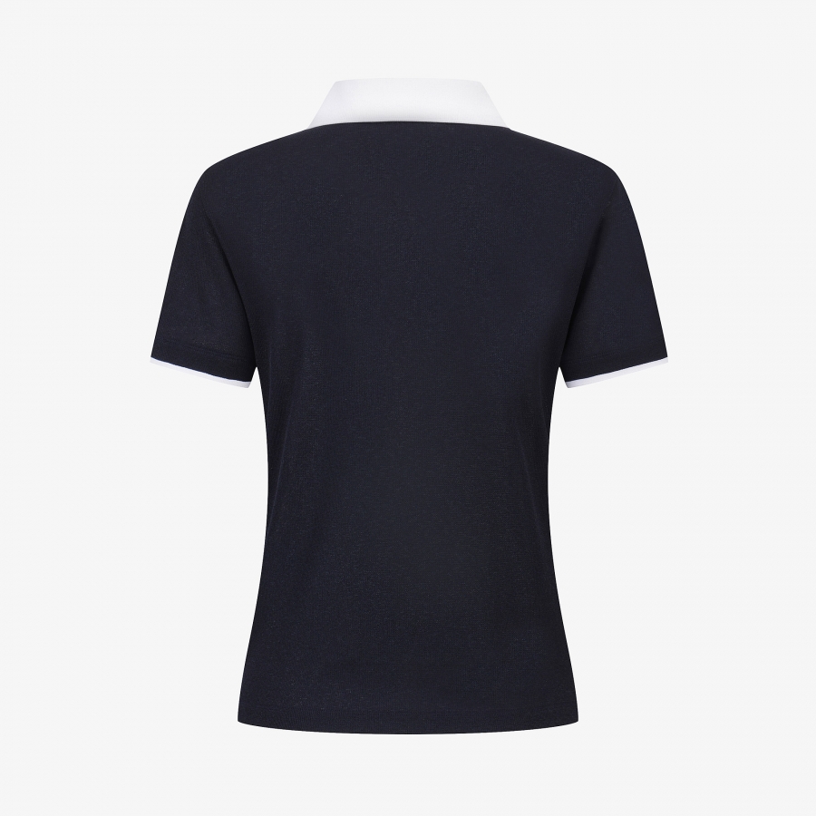 Knit-Like Collared Short-Sleeve T-Shirt_NA