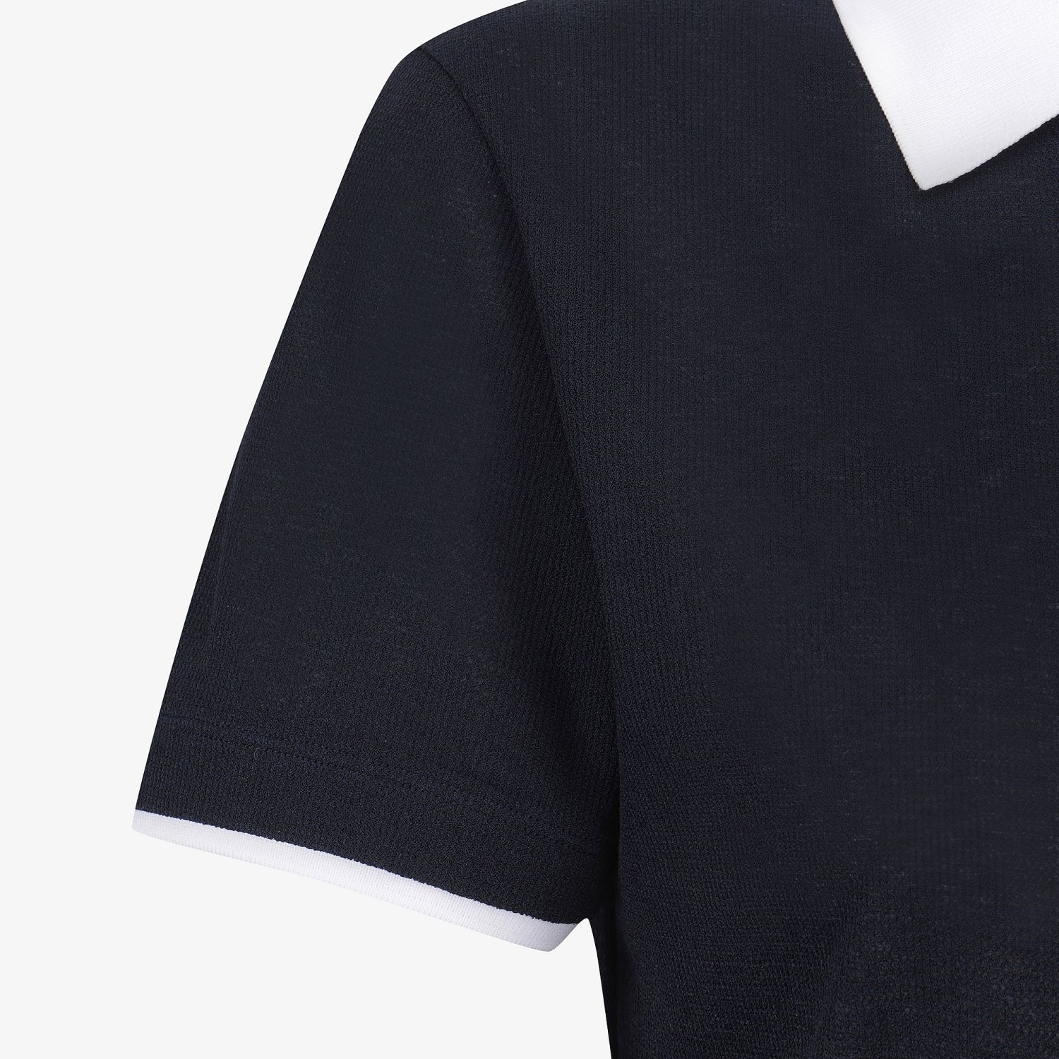 Knit-Like Collared Short-Sleeve T-Shirt_NA