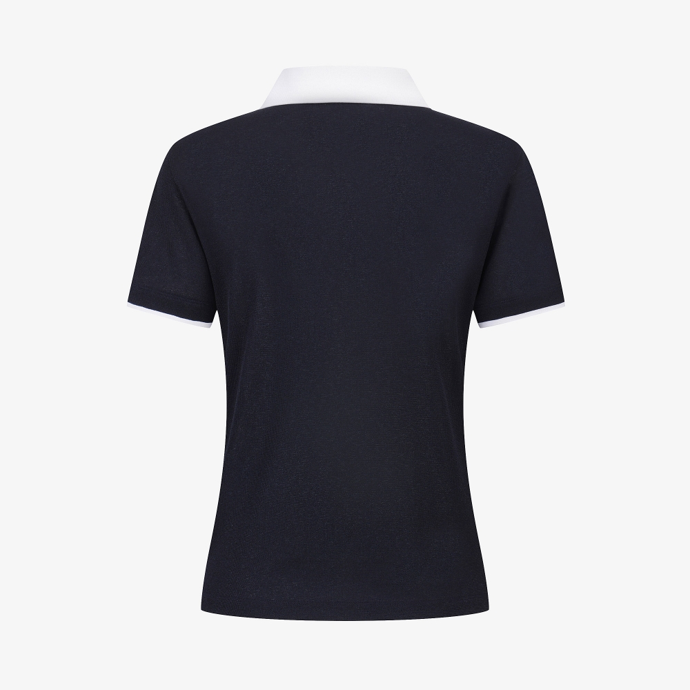 Knit-Like Collared Short-Sleeve T-Shirt_NA