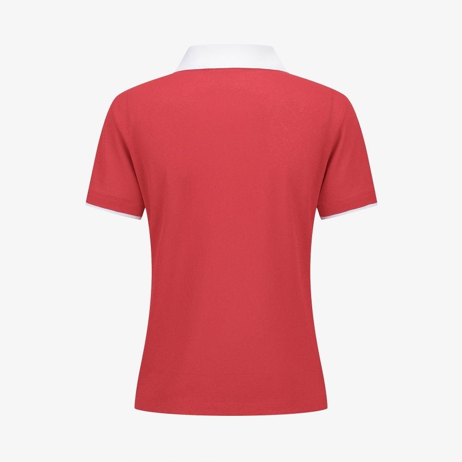 Knit-Like Collared Short-Sleeve T-Shirt_RD