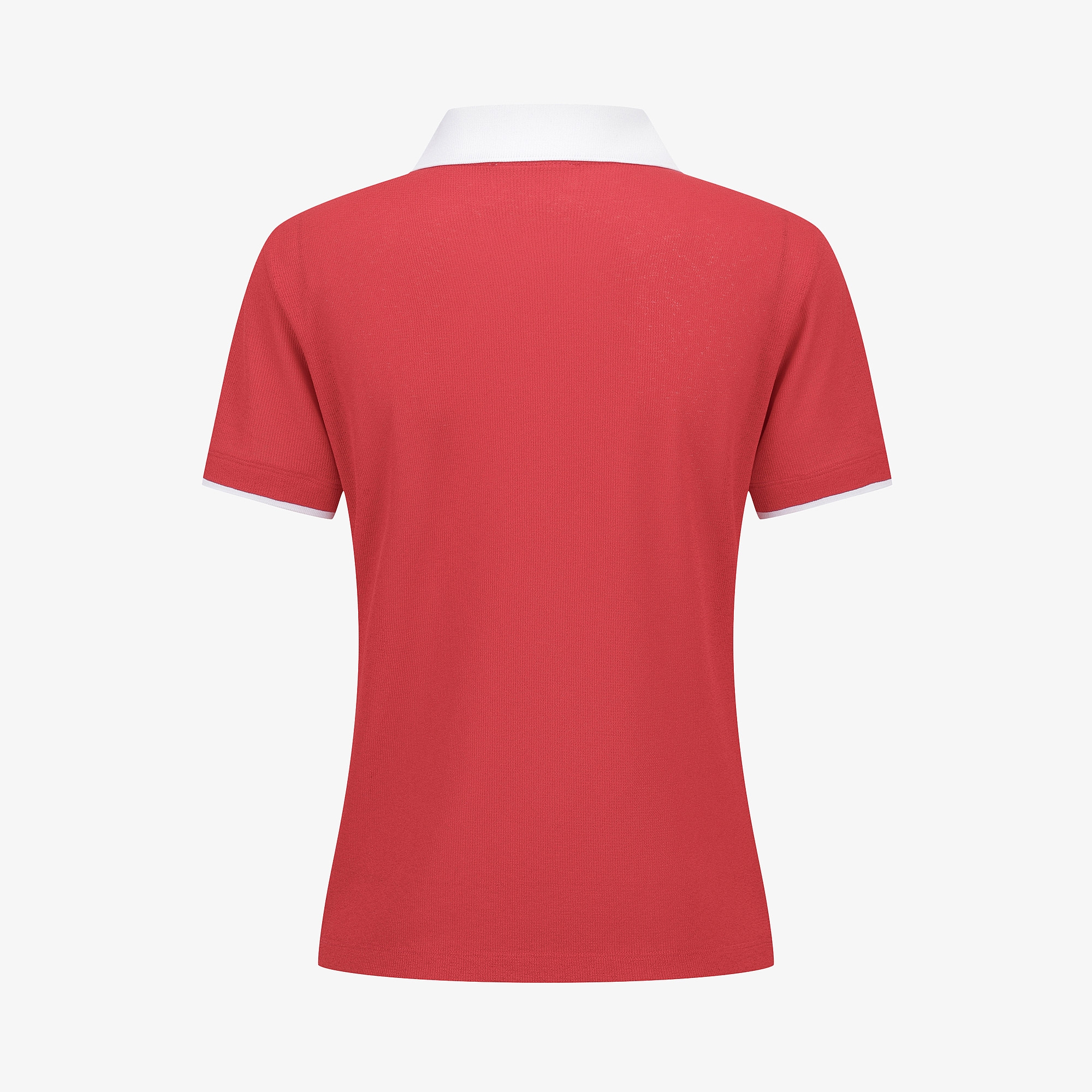 Knit-Like Collared Short-Sleeve T-Shirt_RD