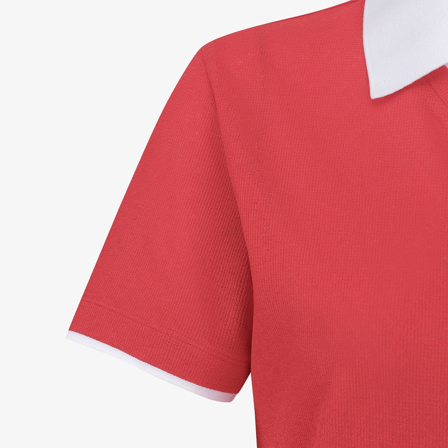 Knit-Like Collared Short-Sleeve T-Shirt_RD
