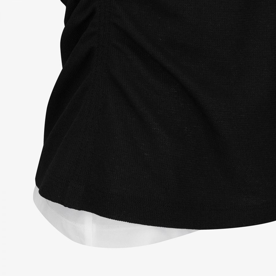 Knit-Like Sleeveless Collar T-Shirt_BK