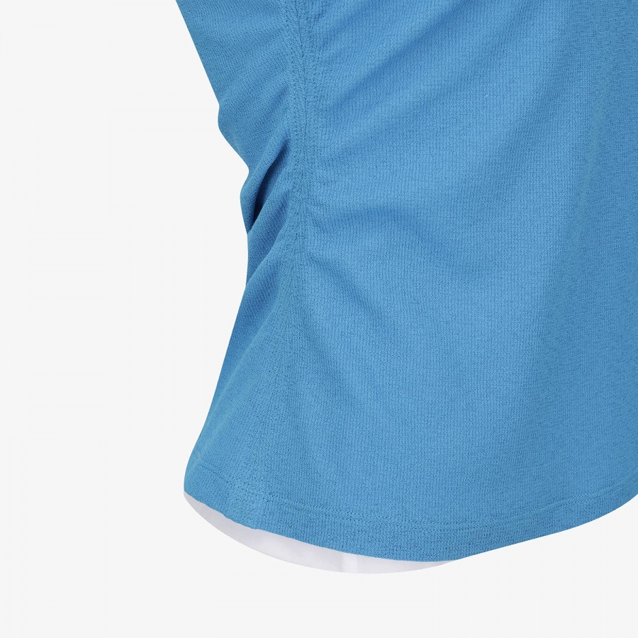 Knit-Like Sleeveless Collar T-Shirt_BL