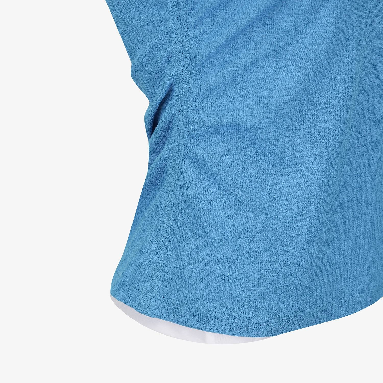 Knit-Like Sleeveless Collar T-Shirt_BL