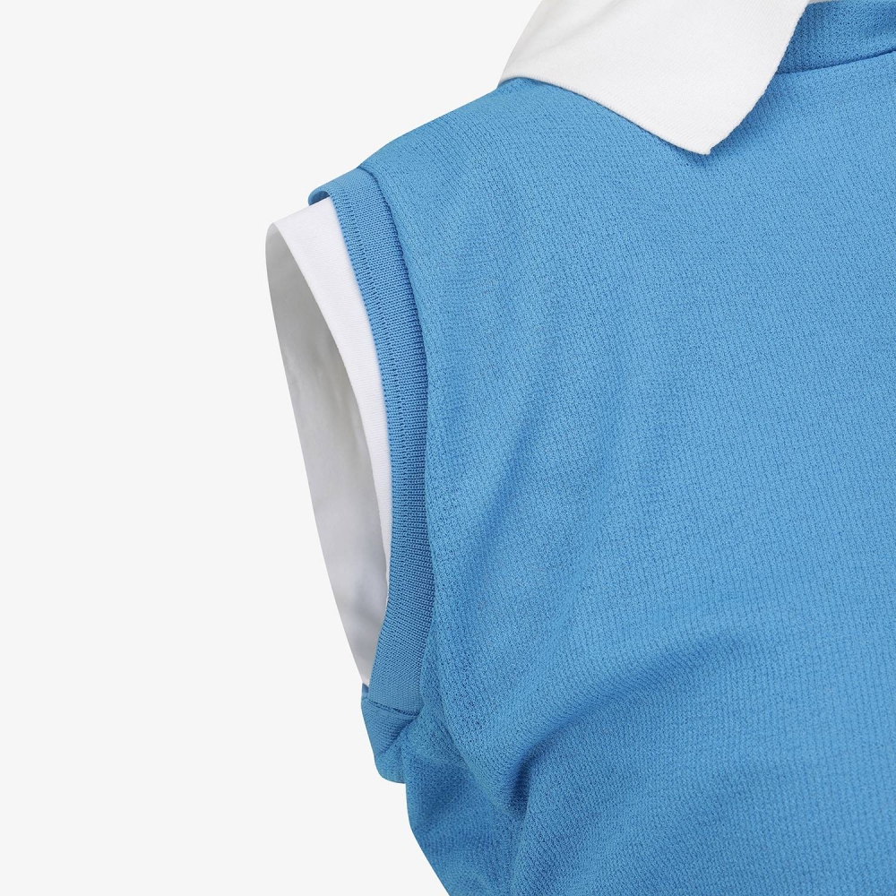 Knit-Like Sleeveless Collar T-Shirt_BL