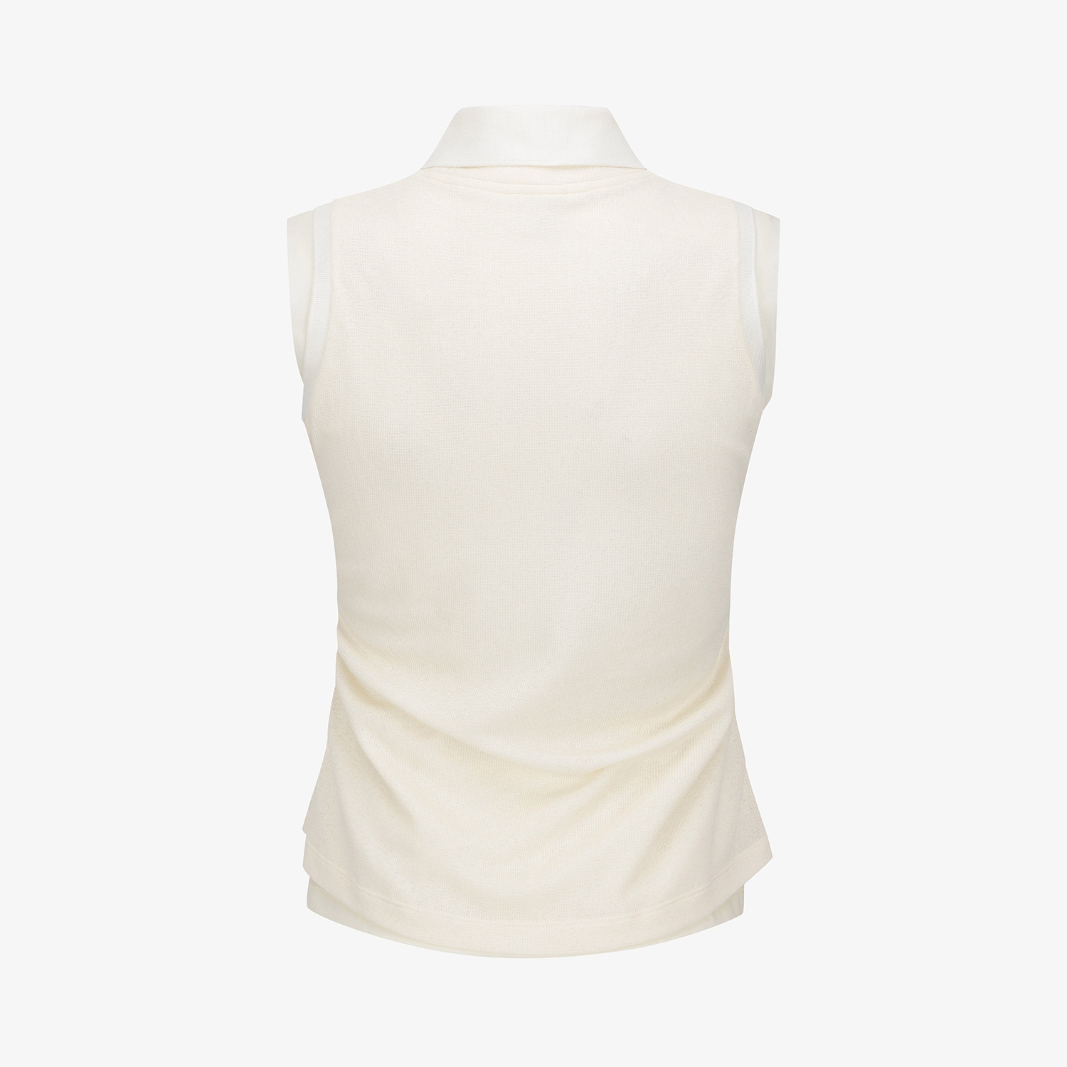 Knit-Like Sleeveless Collar T-Shirt_IV