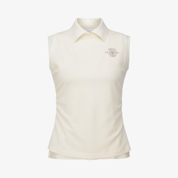 Knit-Like Sleeveless Collar T-Shirt_IV