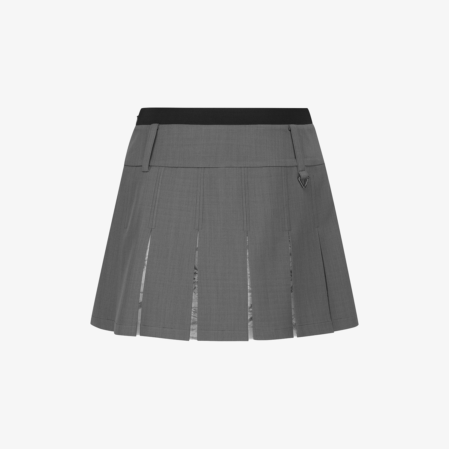 Blossom Pattern Pleated Skirt_GY