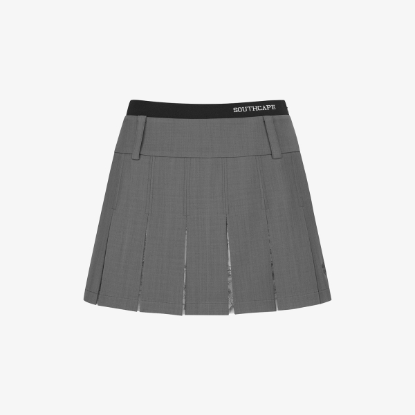 Blossom Pattern Pleated Skirt_GY