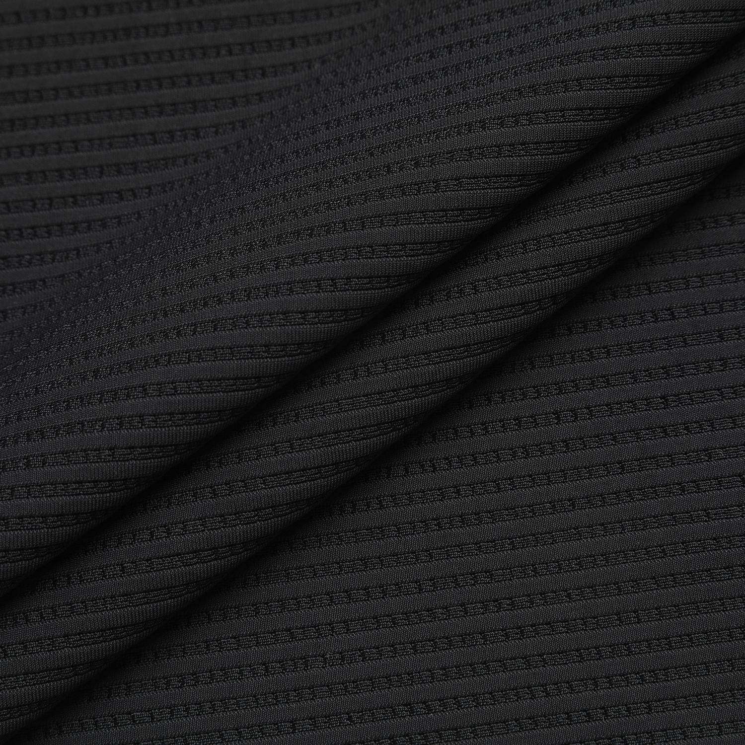 Stripe Collar Zip-Up T-Shirt_BK