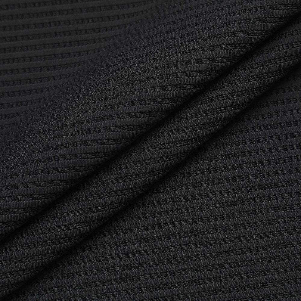 Stripe Collar Zip-Up T-Shirt_BK