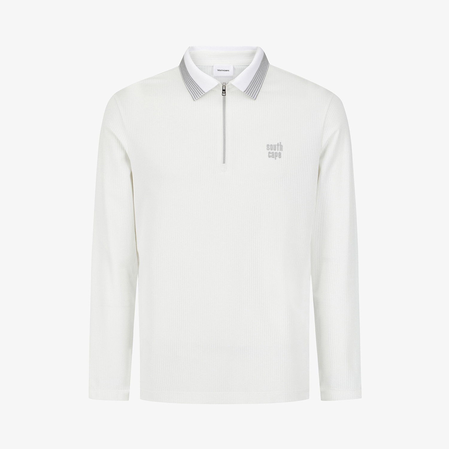 Stripe Collar Zip-Up T-Shirt_WT