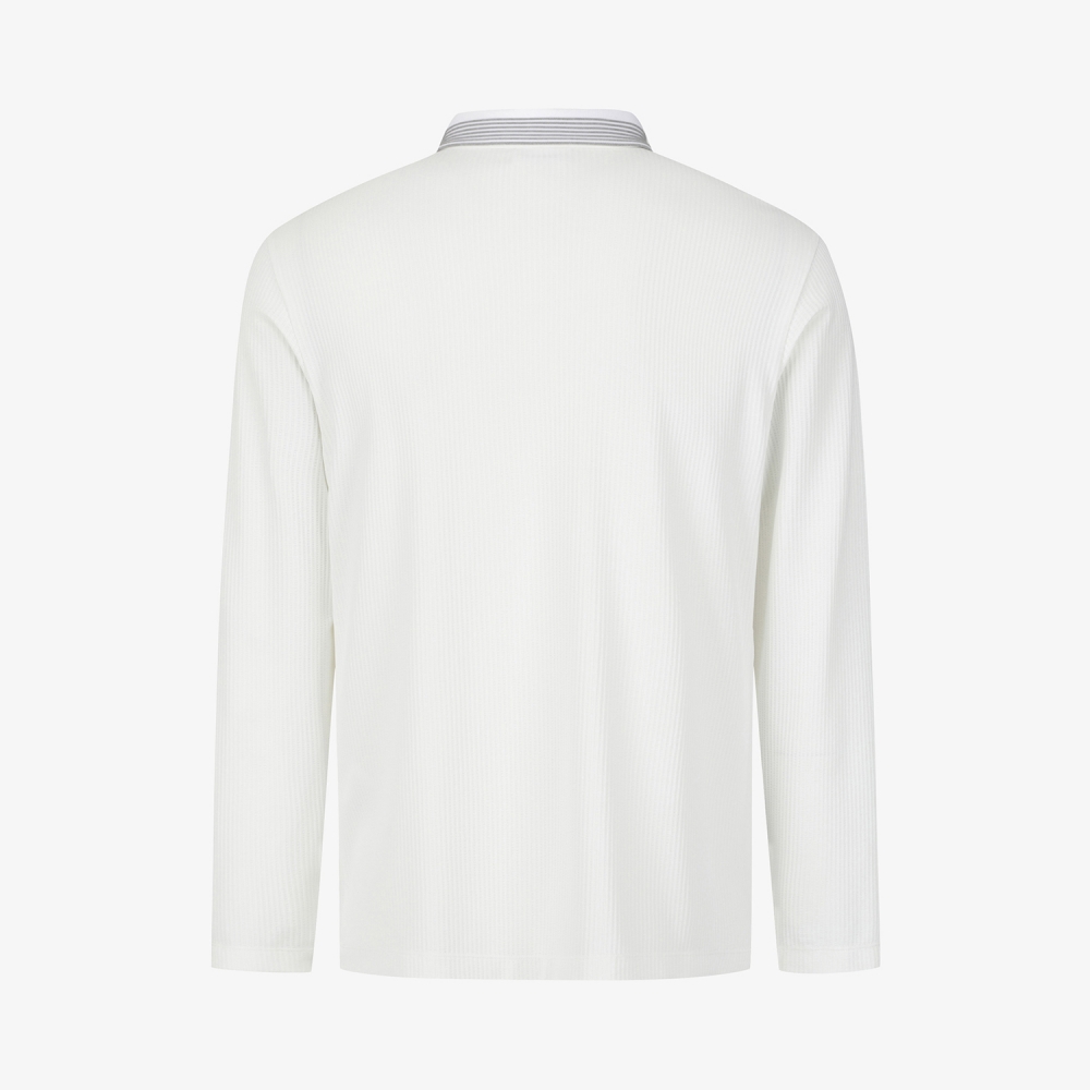 Stripe Collar Zip-Up T-Shirt_WT