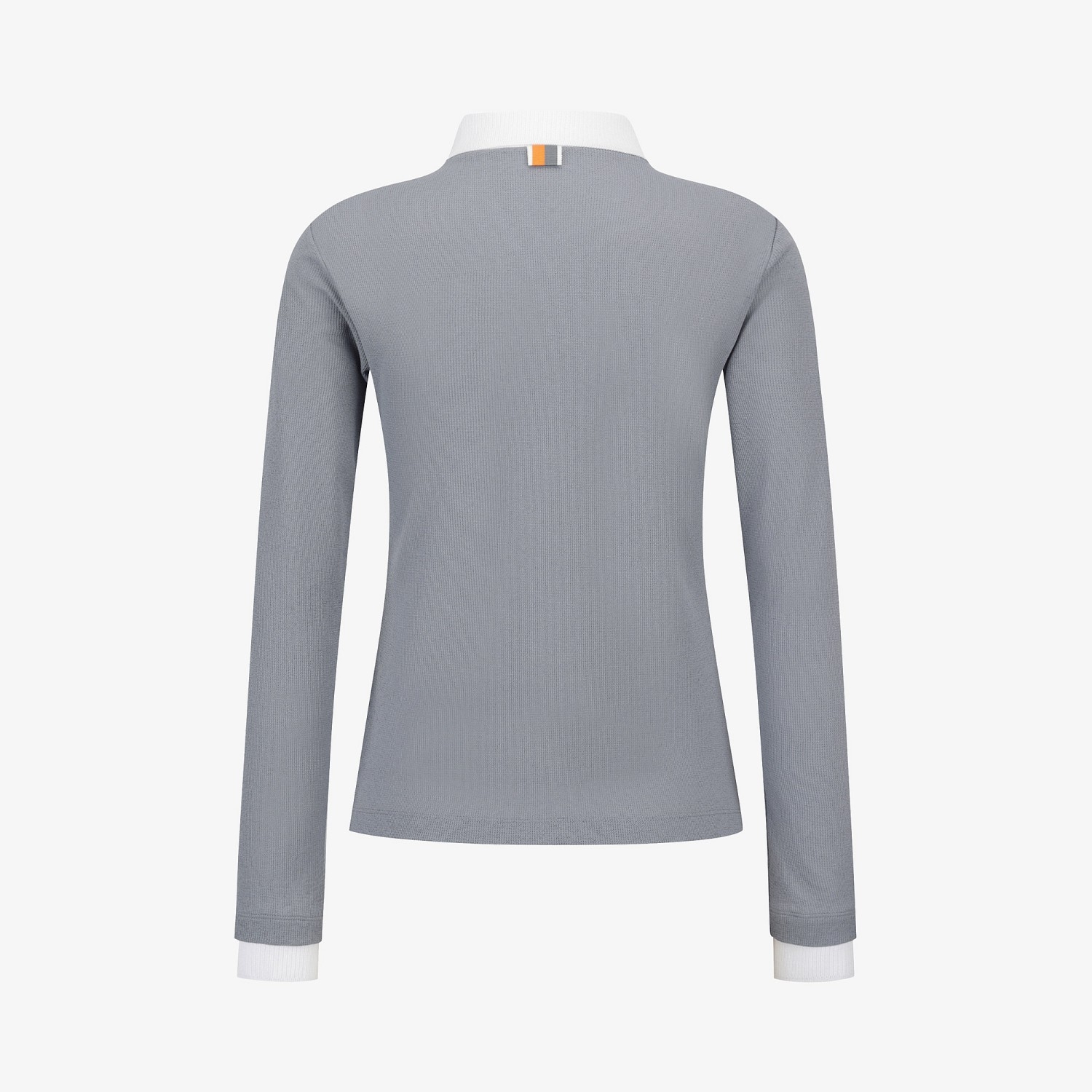 Knit-Like Collared Long-Sleeve Performance T-Shirt_GY