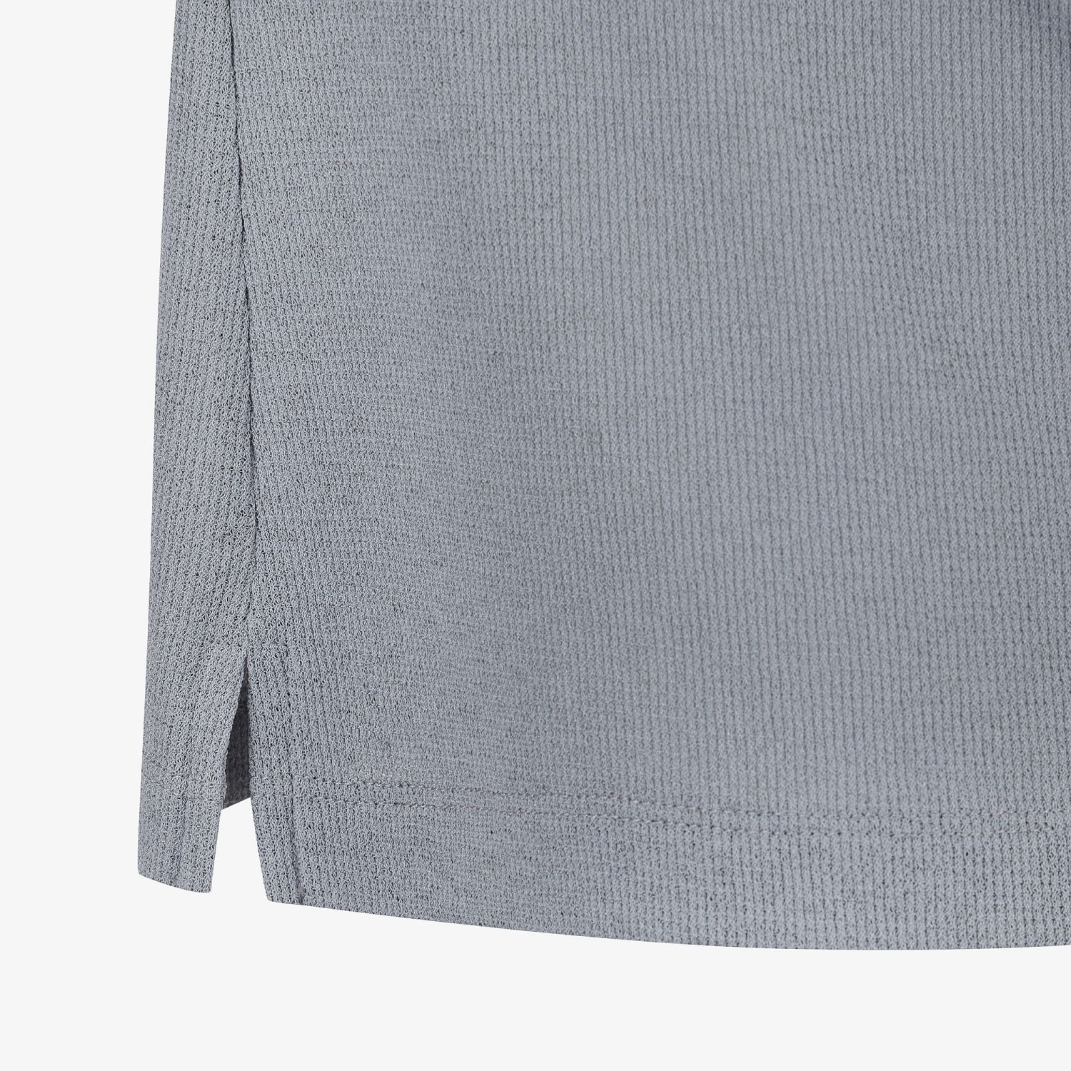 Knit-Like Collared Long-Sleeve Performance T-Shirt_GY