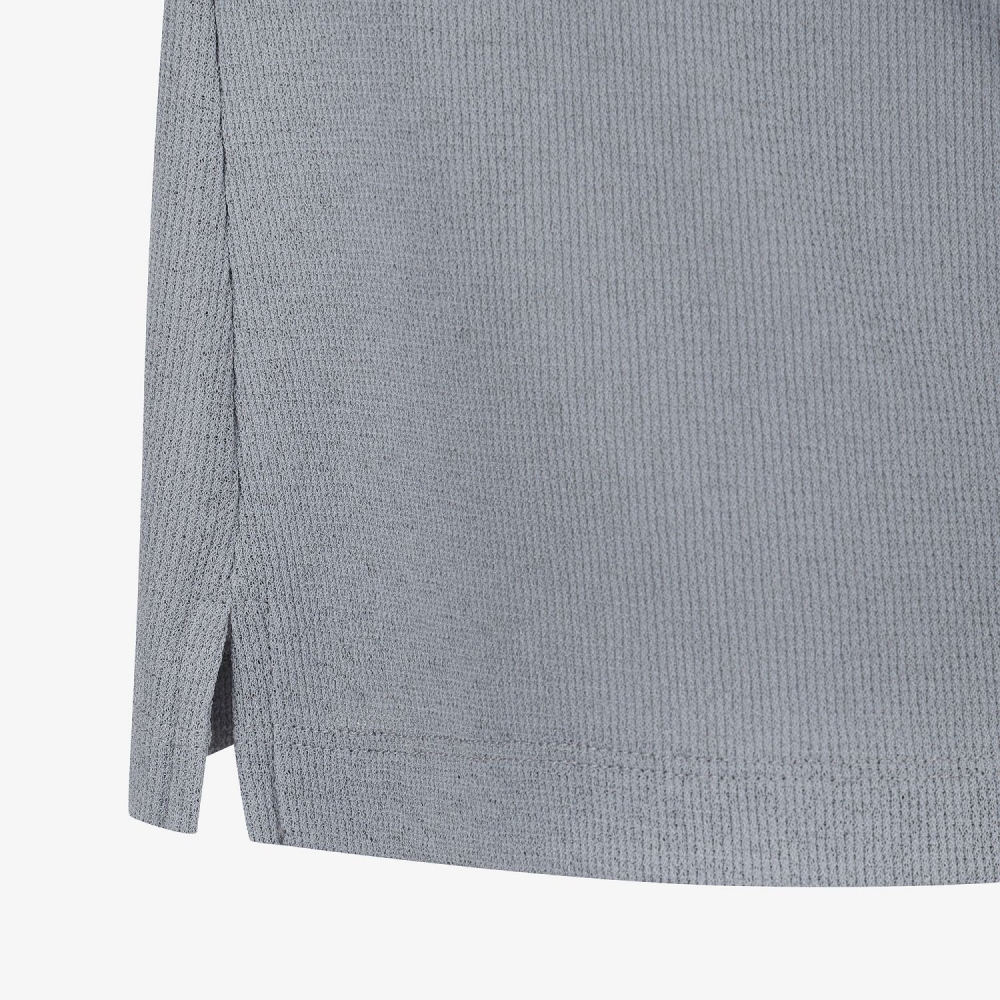 Knit-Like Collared Long-Sleeve Performance T-Shirt_GY