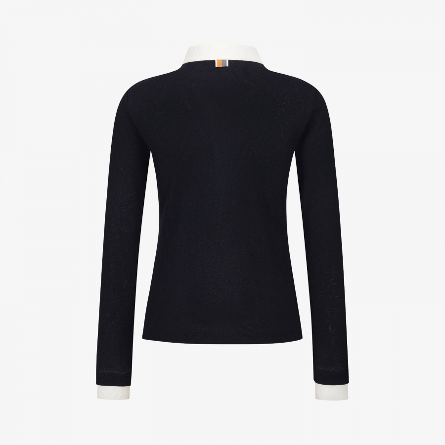 Knit-Like Collared Long-Sleeve Performance T-Shirt_NA