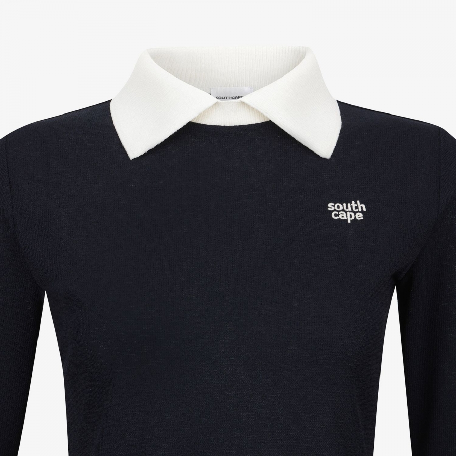 Knit-Like Collared Long-Sleeve Performance T-Shirt_NA