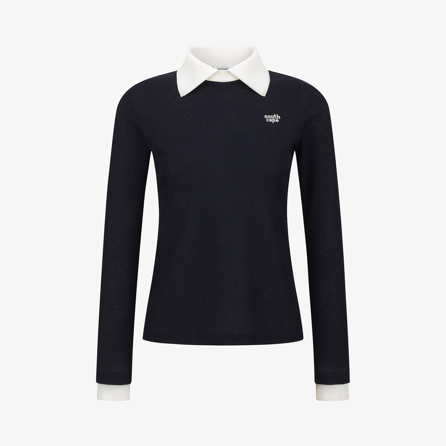 Knit-Like Collared Long-Sleeve Performance T-Shirt_NA