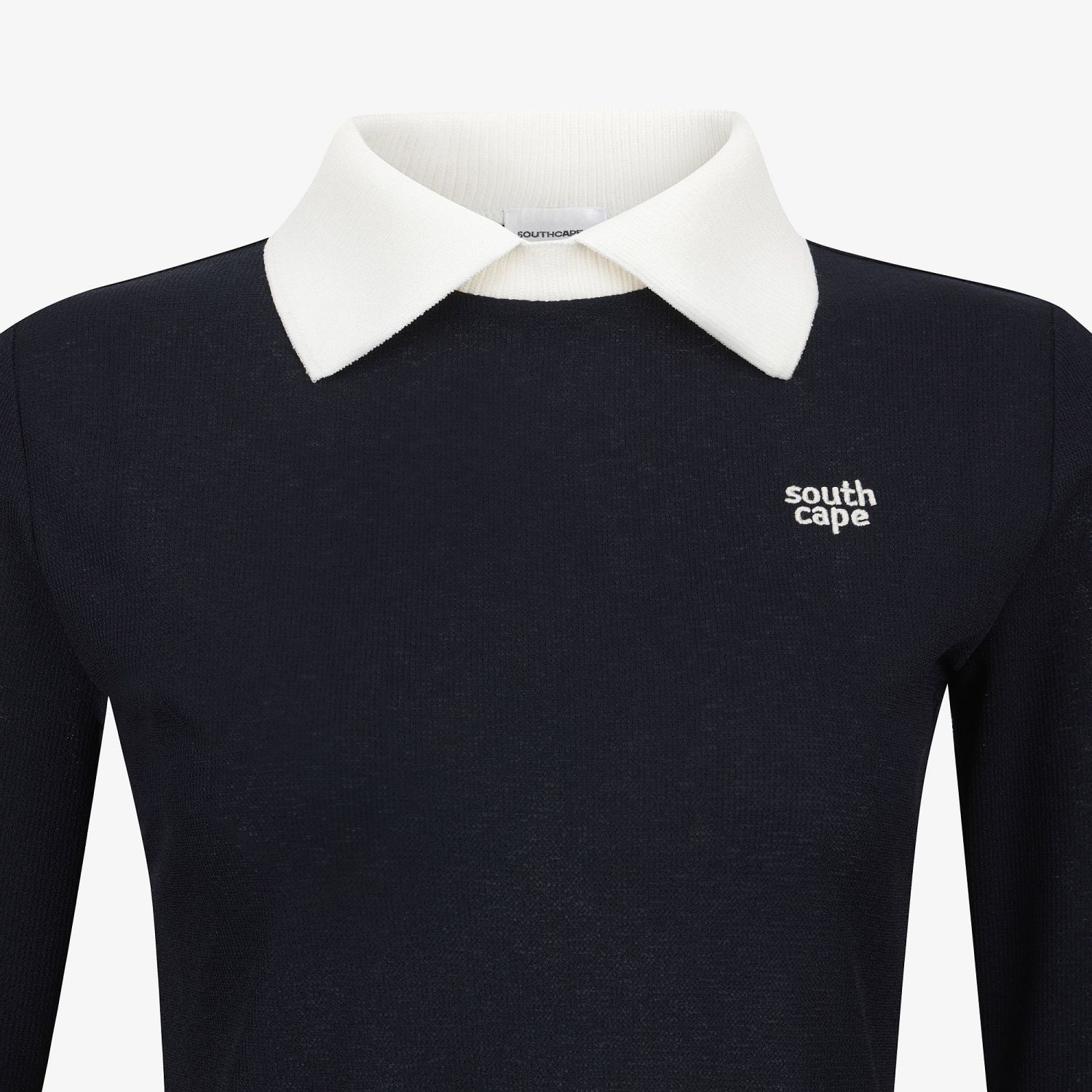 Knit-Like Collared Long-Sleeve Performance T-Shirt_NA