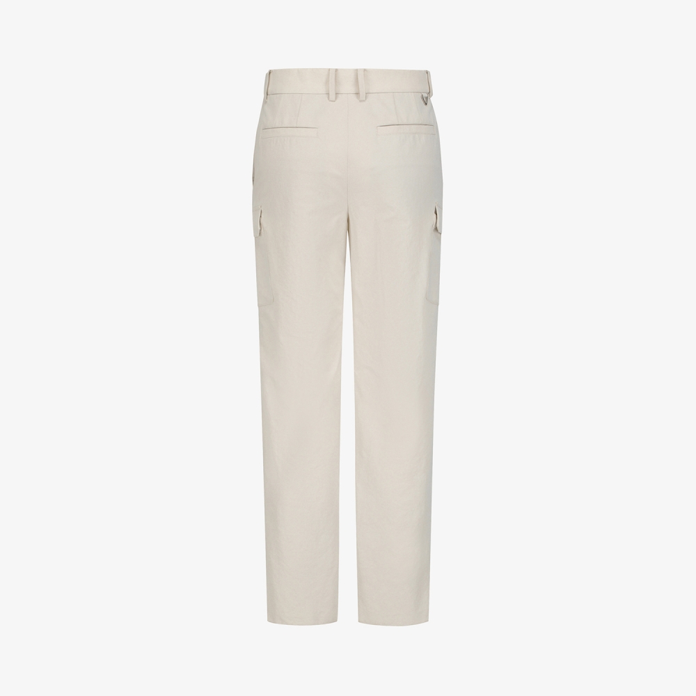 Melange Denim-Like Cargo Pants_LE
