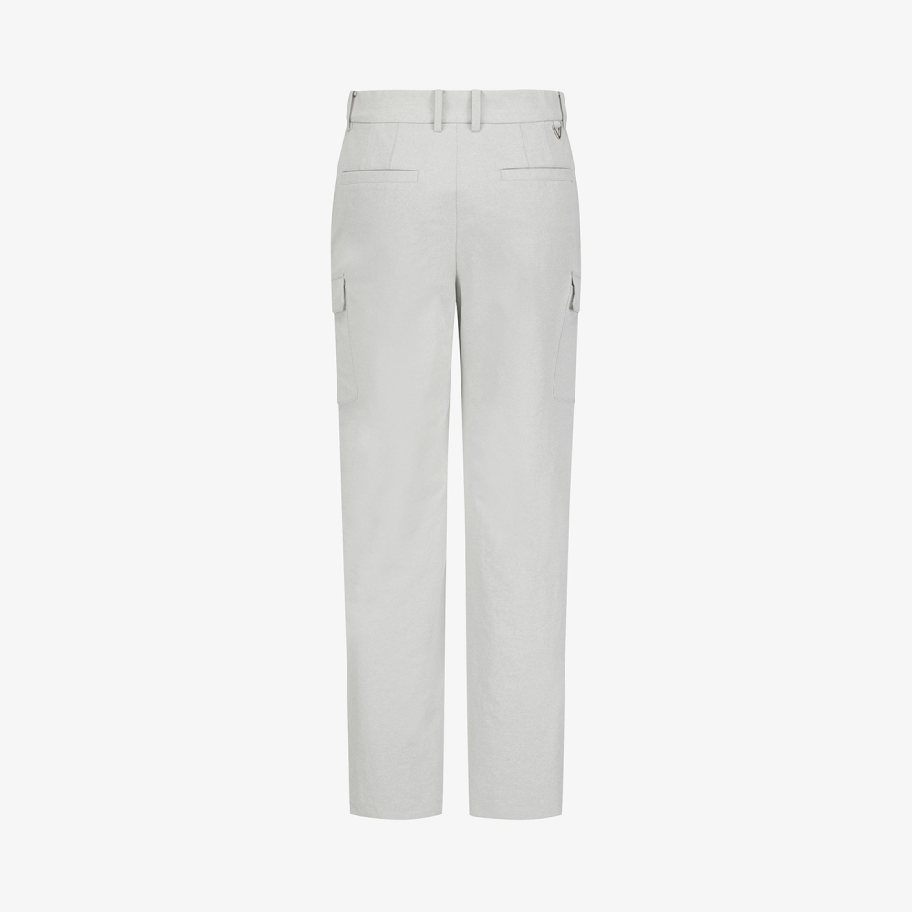 Melange Denim-Like Cargo Pants_LG