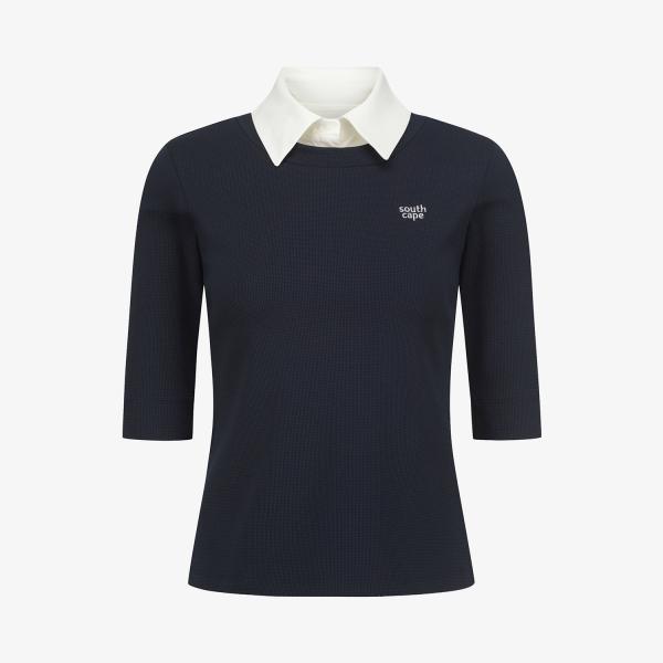 Layered Collar Half-Sleeve T-Shirt_DA