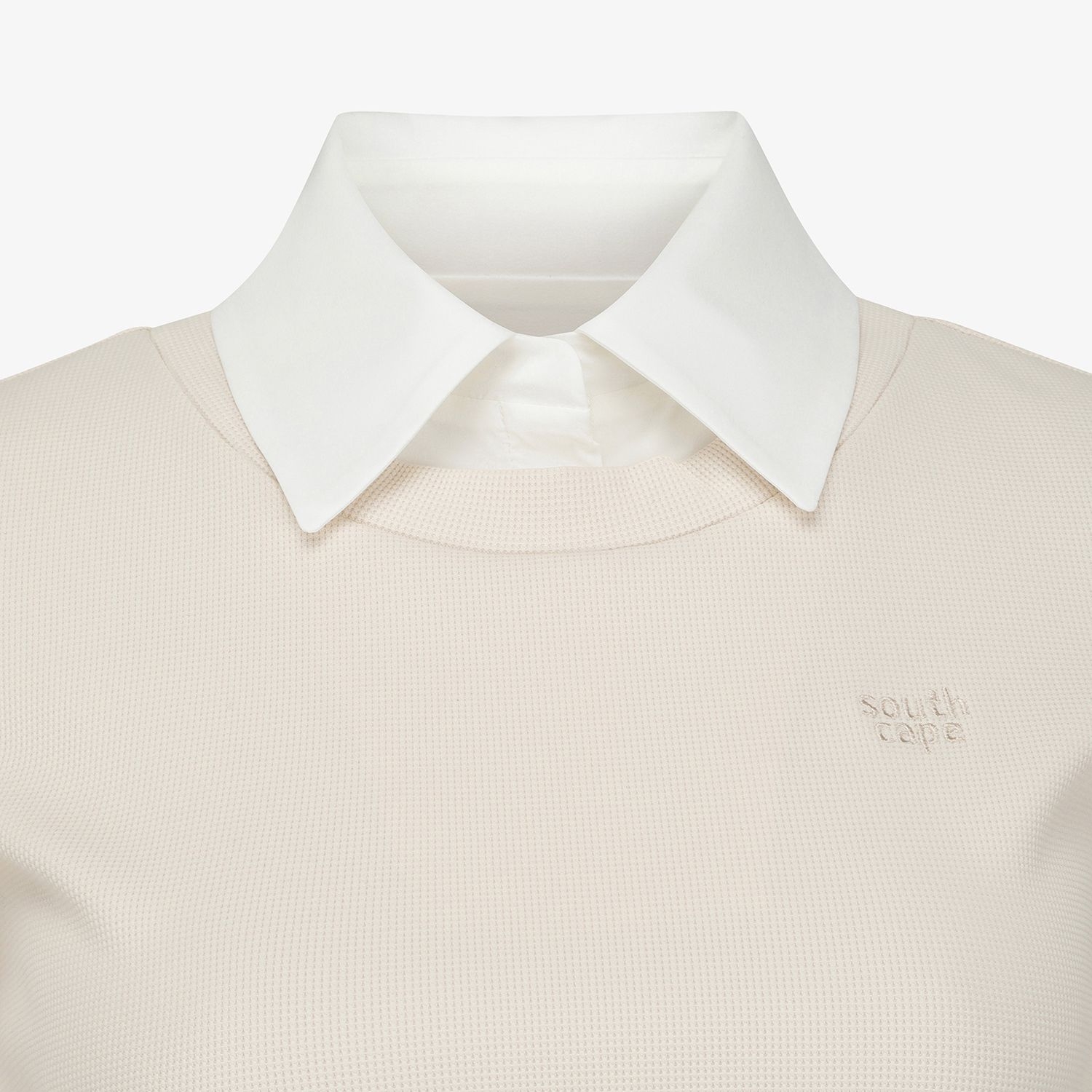 Layered Collar Half-Sleeve T-Shirt_LE