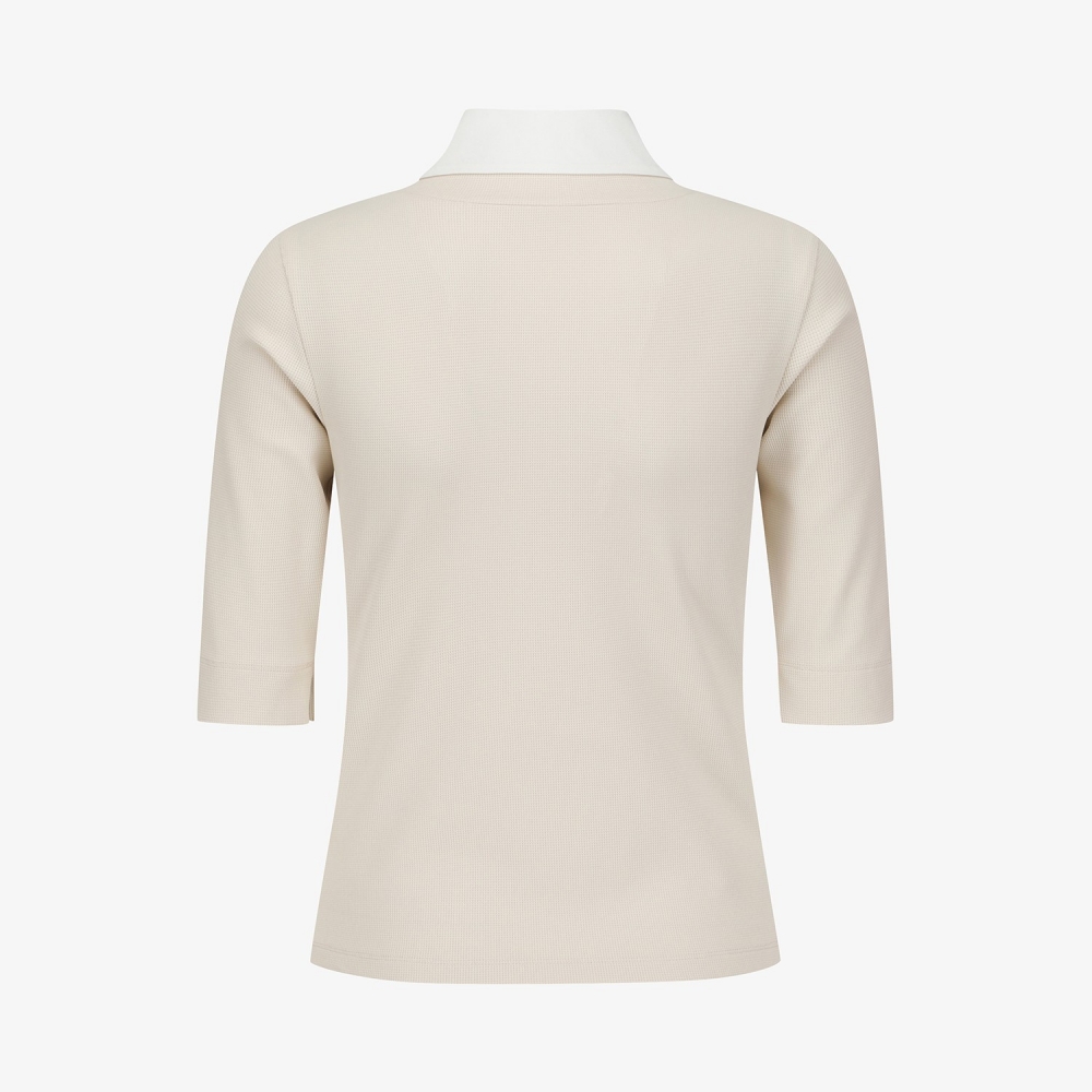 Layered Collar Half-Sleeve T-Shirt_LE