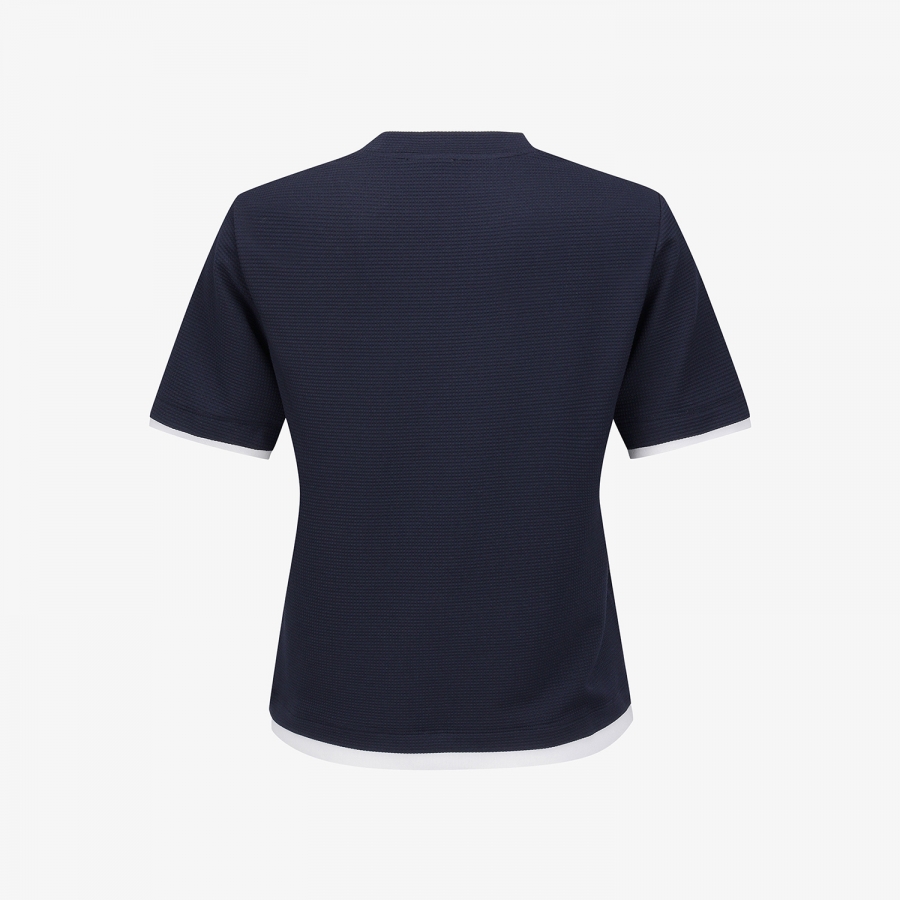 Knit-Like Color-Block Round T-Shirt_DA