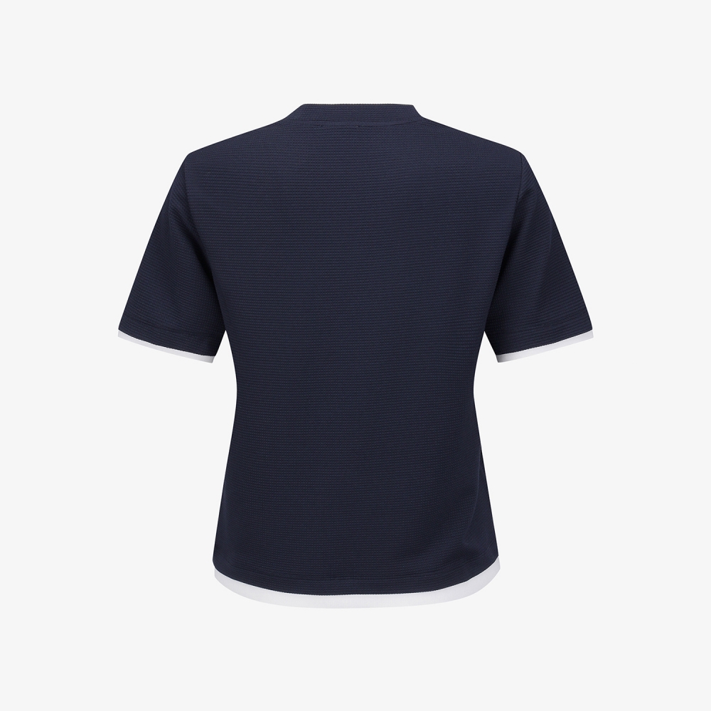 Knit-Like Color-Block Round T-Shirt_DA