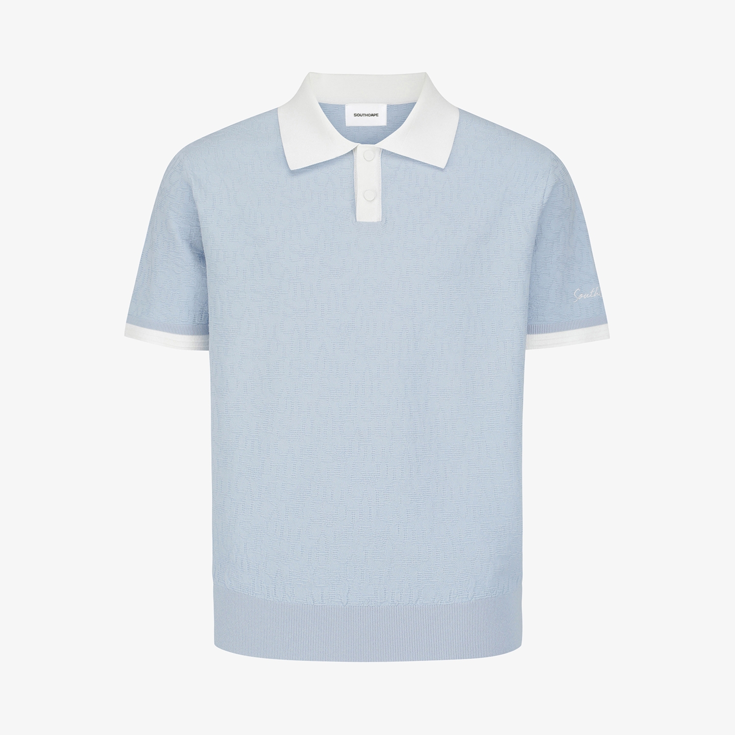 Logo-Texture Short-Sleeve Knit Polo_LB